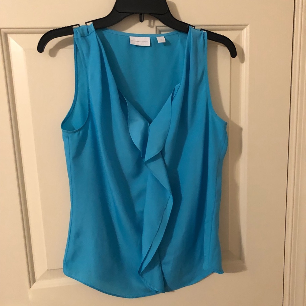 Aqua sleeveless blouse